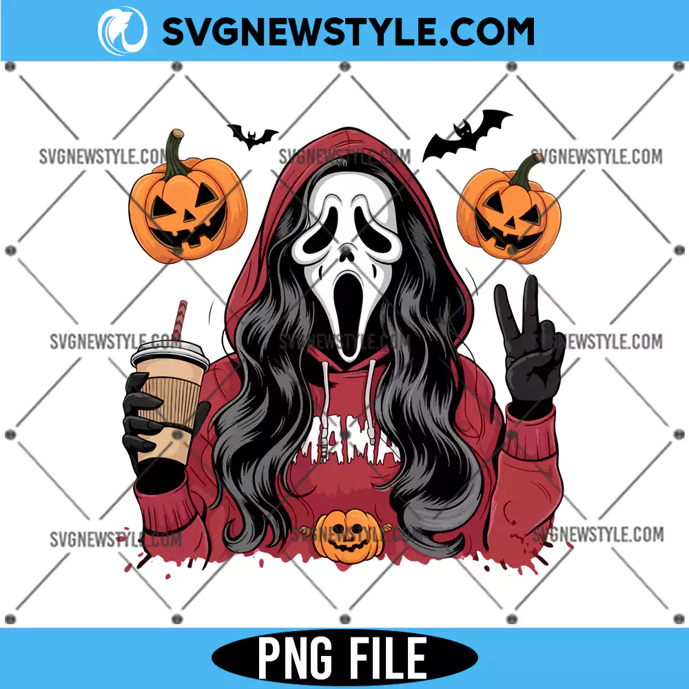 Ghostface Halloween Girl PNG, spooky mama Png, Digital Download 1 Ghostface Halloween Girl PNG