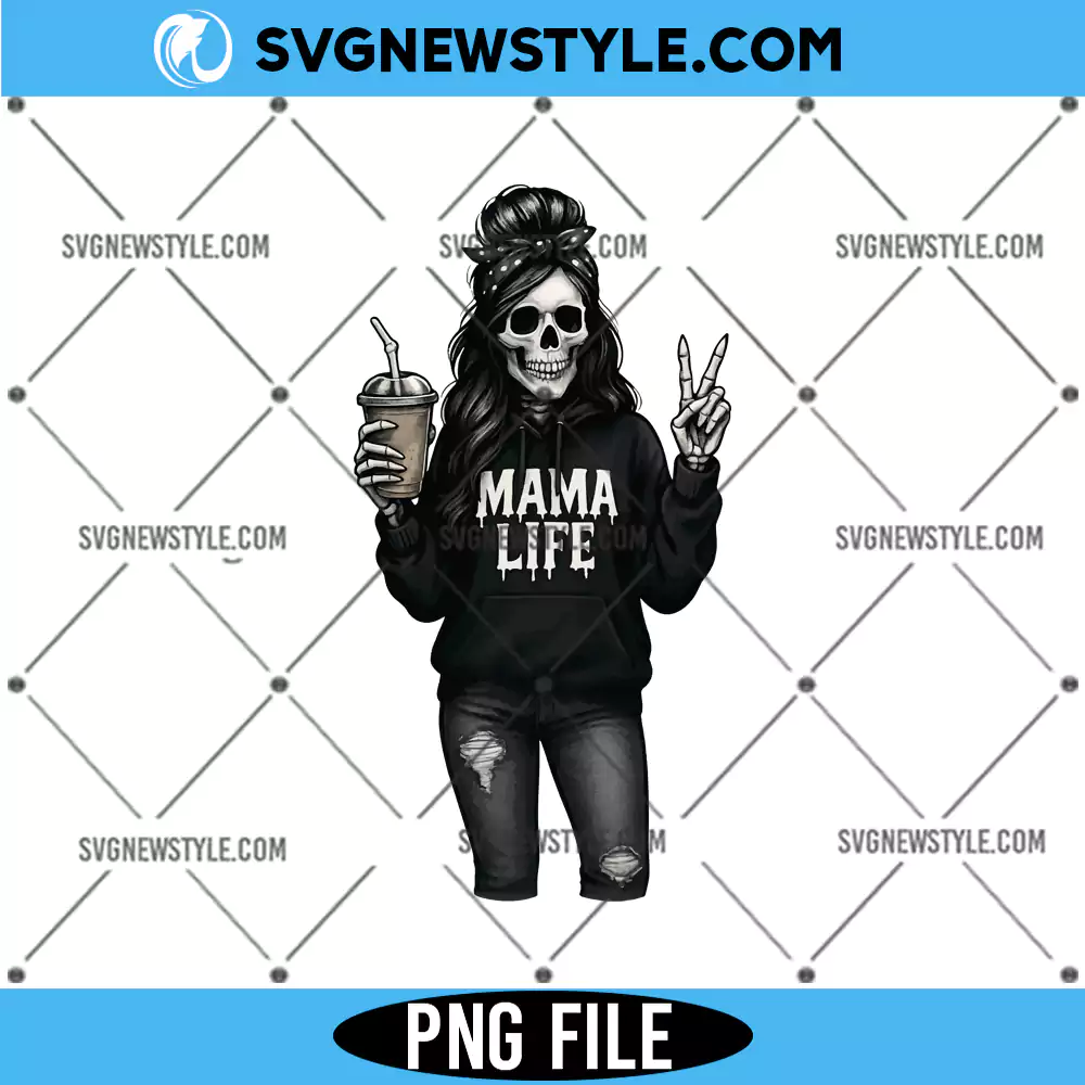 Skeleton Mom Png, Spooky Mama PNG, Digital Download for Shirts 1 Skeleton Mom Png