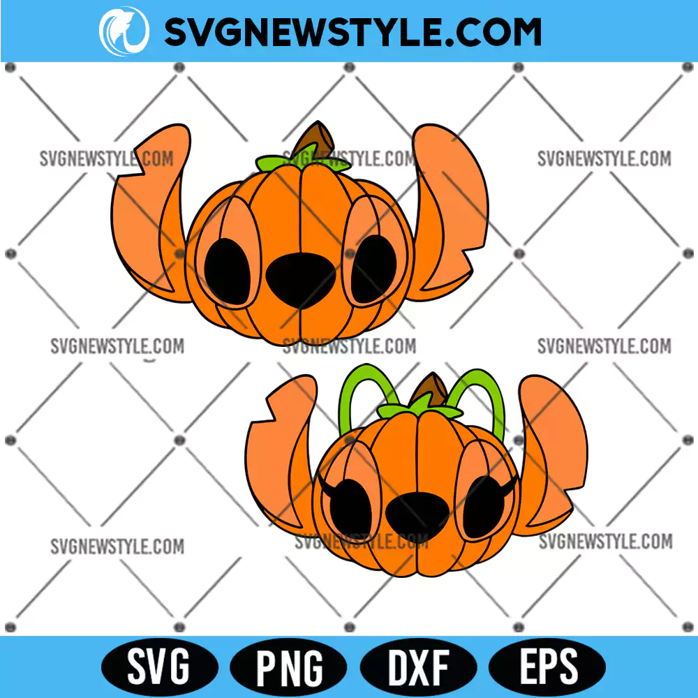 Stitch Pumpkin SVG Bundle, Halloween Pumpkin SVG, PNG DXF EPS Digital Download 1 Stitch Pumpkin SVG Bundle