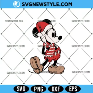 Retro Merry Christmas Mickey Mouse Svg