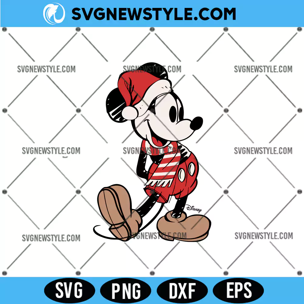 Retro Merry Christmas Mickey Mouse Svg, PNG DXF EPS Digital Download 1 Retro Merry Christmas Mickey Mouse Svg