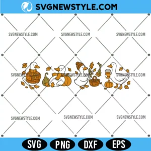 Autumn Cozy Silly Goose Svg