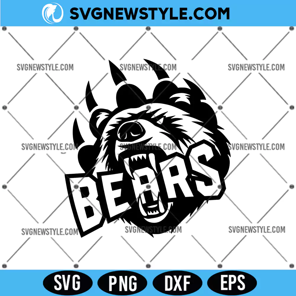 Bears School Spirit Svg, Bears Mascot SVG, PNG DXF EPS, Digital Download 1 Bears School Spirit Svg
