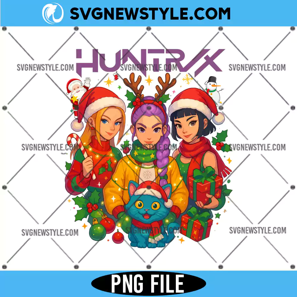 Christmas Huntrix Sublimation PNG, Festive Huntrix PNG, Digital Download for Cricut 1 Christmas Huntrix Sublimation PNG