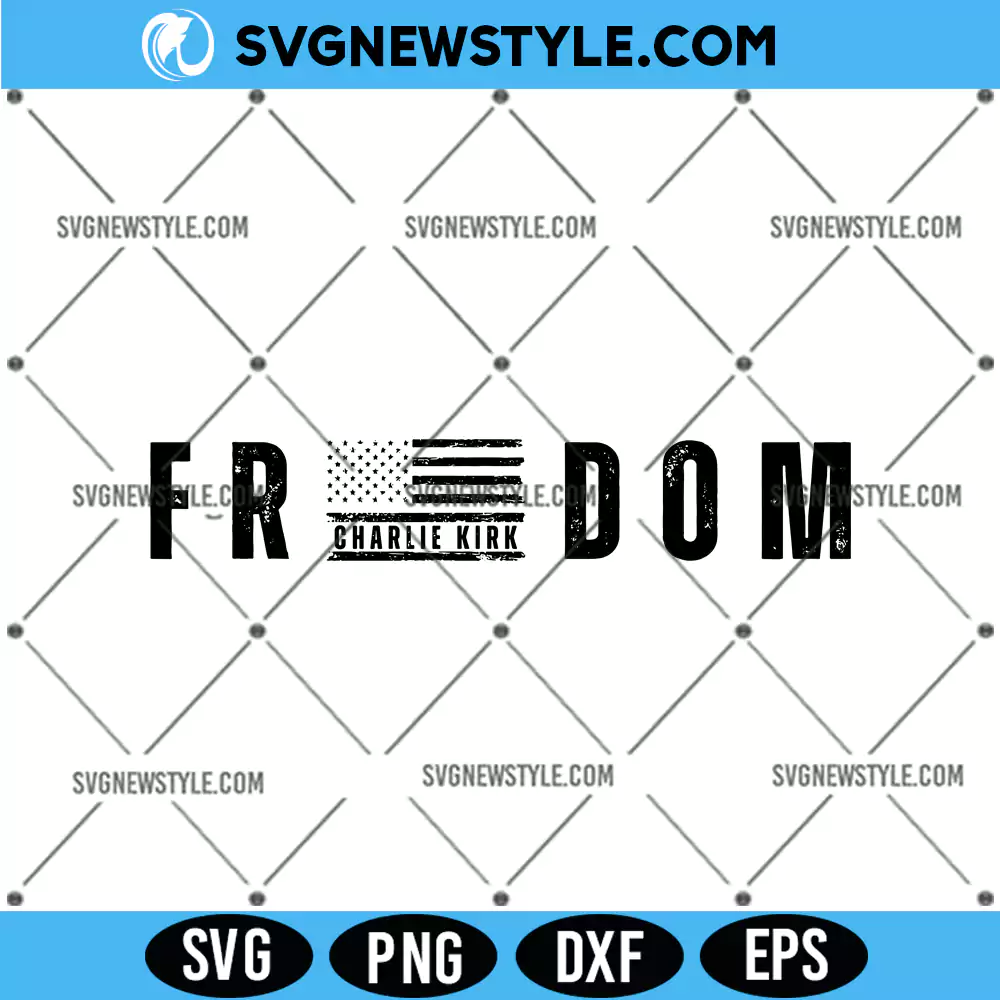 Patriotic Freedom Charlie Kirk SVG, PNG, DXF, EPS Cut Files for Cricut & Silhouette 1 Patriotic Freedom Charlie Kirk SVG