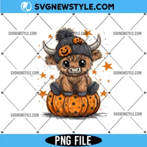 Funny Fall Pumpkin Cow Png