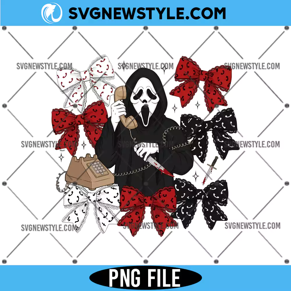 Ghost With Phone Png, Ghostface Scream Png, Digital Download 1 Ghost With Phone Png