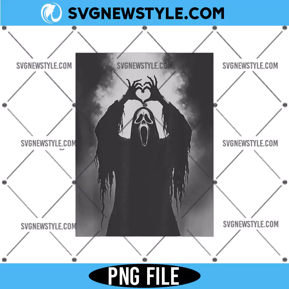 Ghostface Heart PNG Sublimation, Halloween Ghost Png, Digital Download 1 Ghostface Heart PNG Sublimation