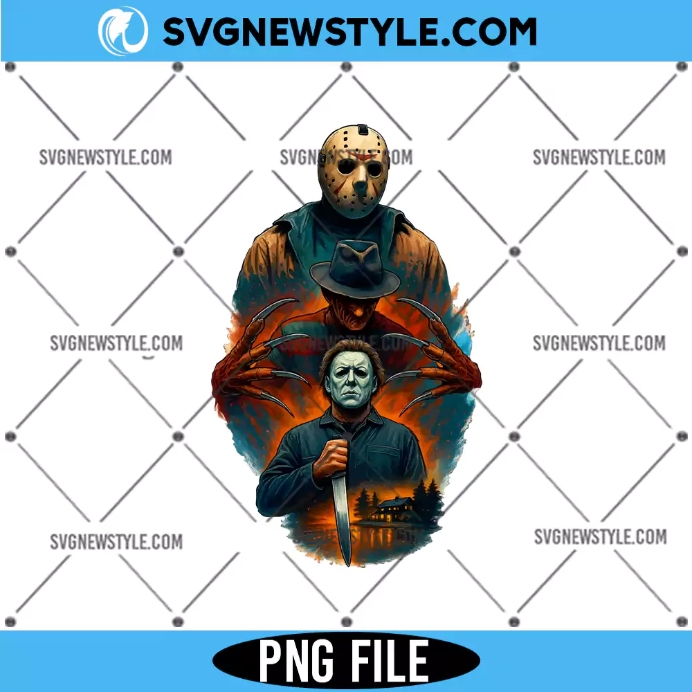 Spooky Halloween Characters PNG, Horror Movie Png, Digital Download 1 Spooky Halloween Characters PNG