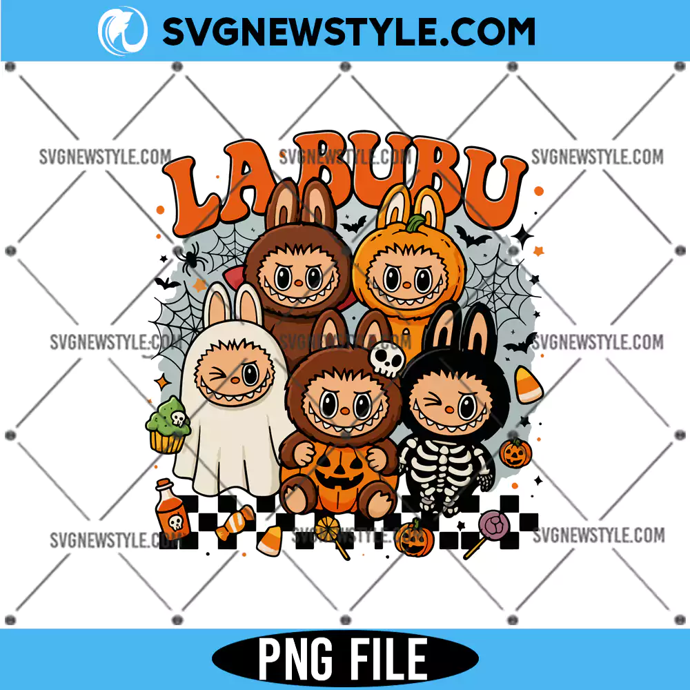 Halloween LaBubu Bunny PNG, Kawaii Monsters Clipart, Digital Download 1 Halloween LaBubu Bunny PNG