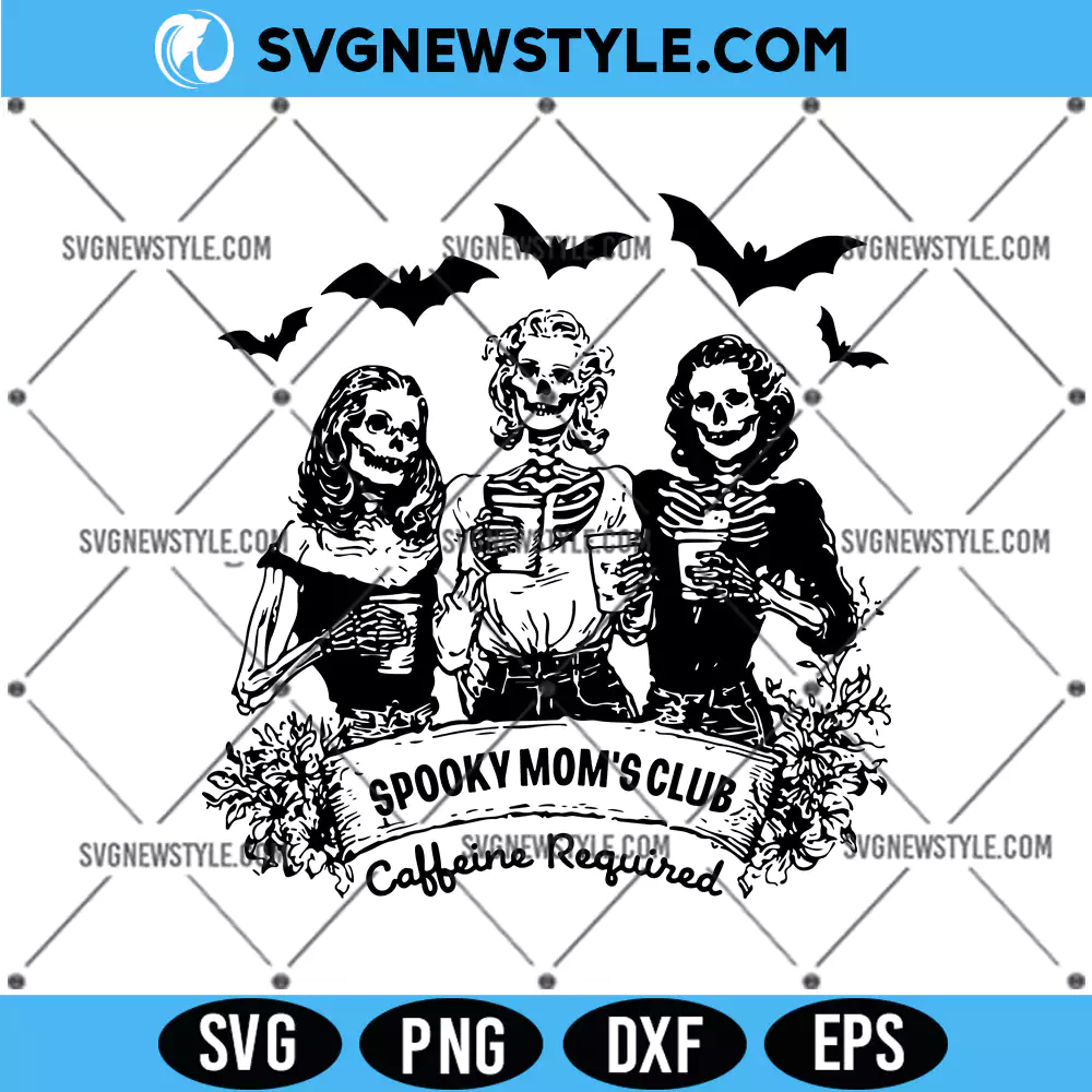 Halloween Mom Skeleton Svg, Spooky Season Svg, PNG DXF EPS, Digital Download 1 Halloween Mom Skeleton Svg