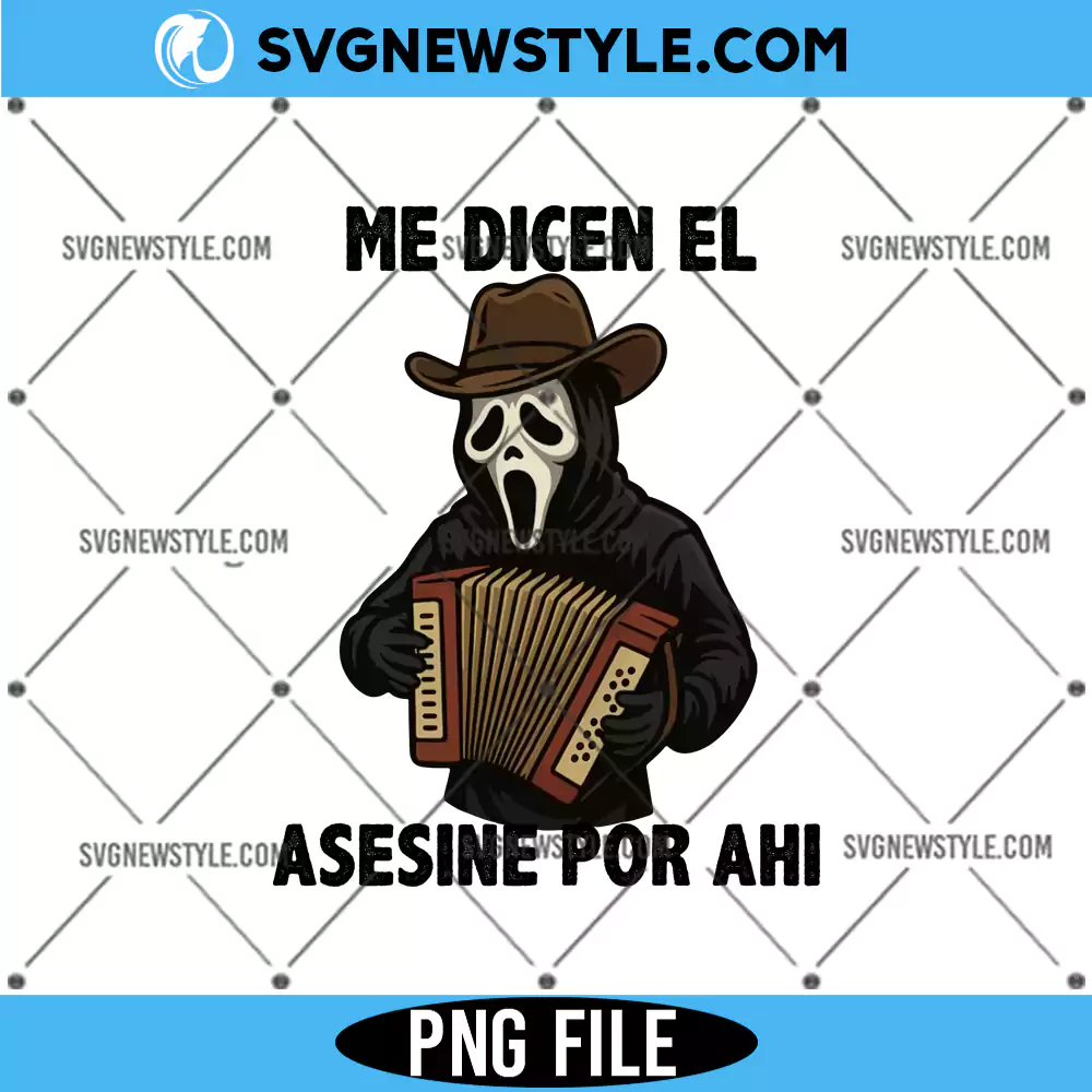Me Dicen El Asesino Por Ahi Png, Ghost face Cowboy Png, Digital Download 1 Me Dicen El Asesino Por Ahi Png
