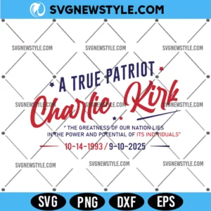 Memorial Charlie Kirk SVG