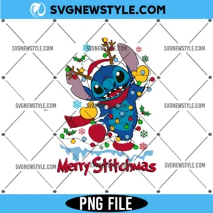 Disney Stitch Christmas PNG