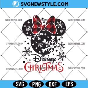 Minnie Bow Plaid Mouse Svg