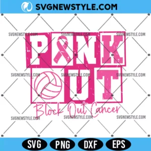 Pink Out Volleyball Svg