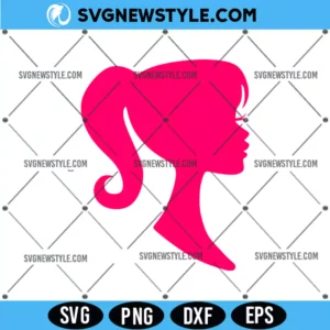 Pink Princess Doll Head Svg