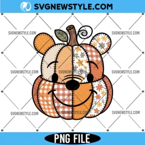Preppy Floral Bear Pumpkin Png