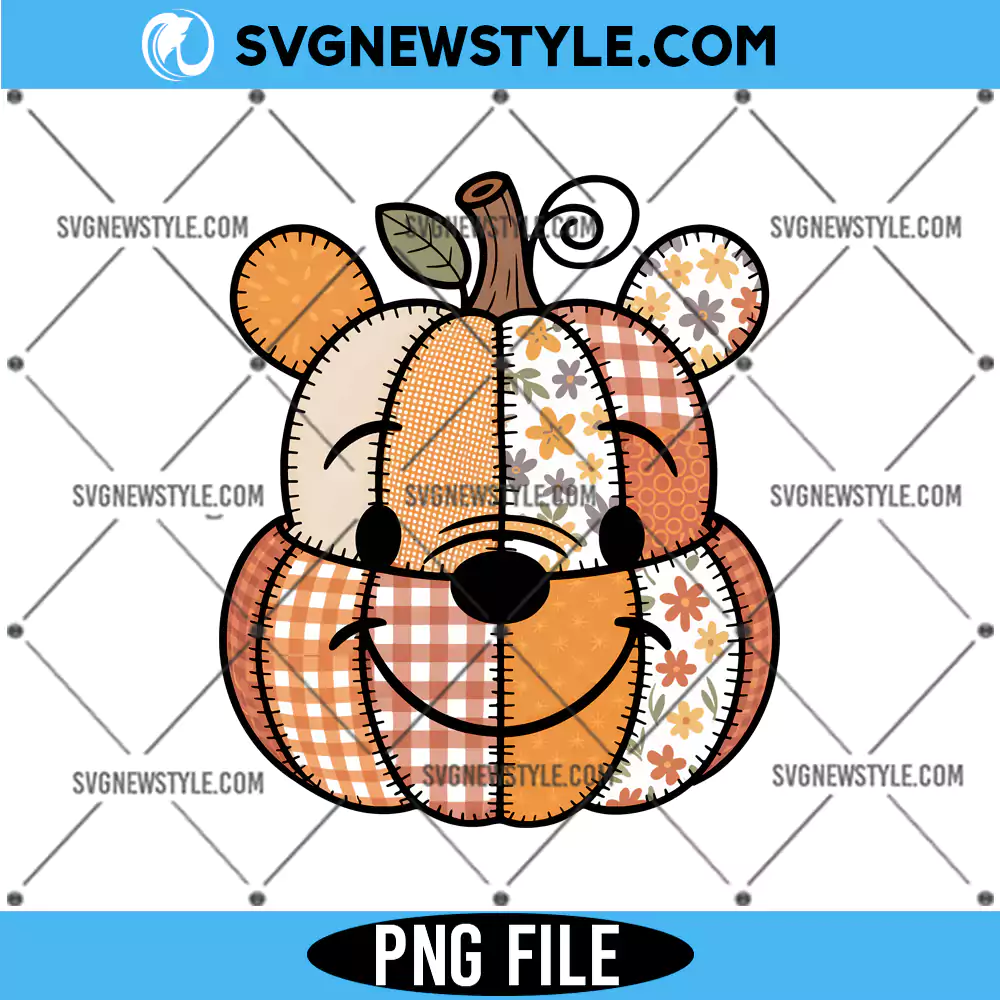 Preppy Floral Bear Pumpkin Png, Autumn png, Digital Download 1 Preppy Floral Bear Pumpkin Png