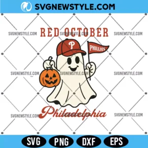 Red October Halloween Ghost Svg