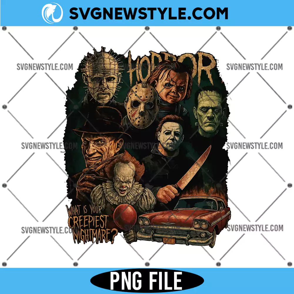 Retro Horror Movie Png, Halloween Characters Png, Digital Download 1 Retro Horror Movie Png