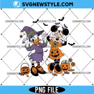 Retro Minnie Daisy Halloween Png