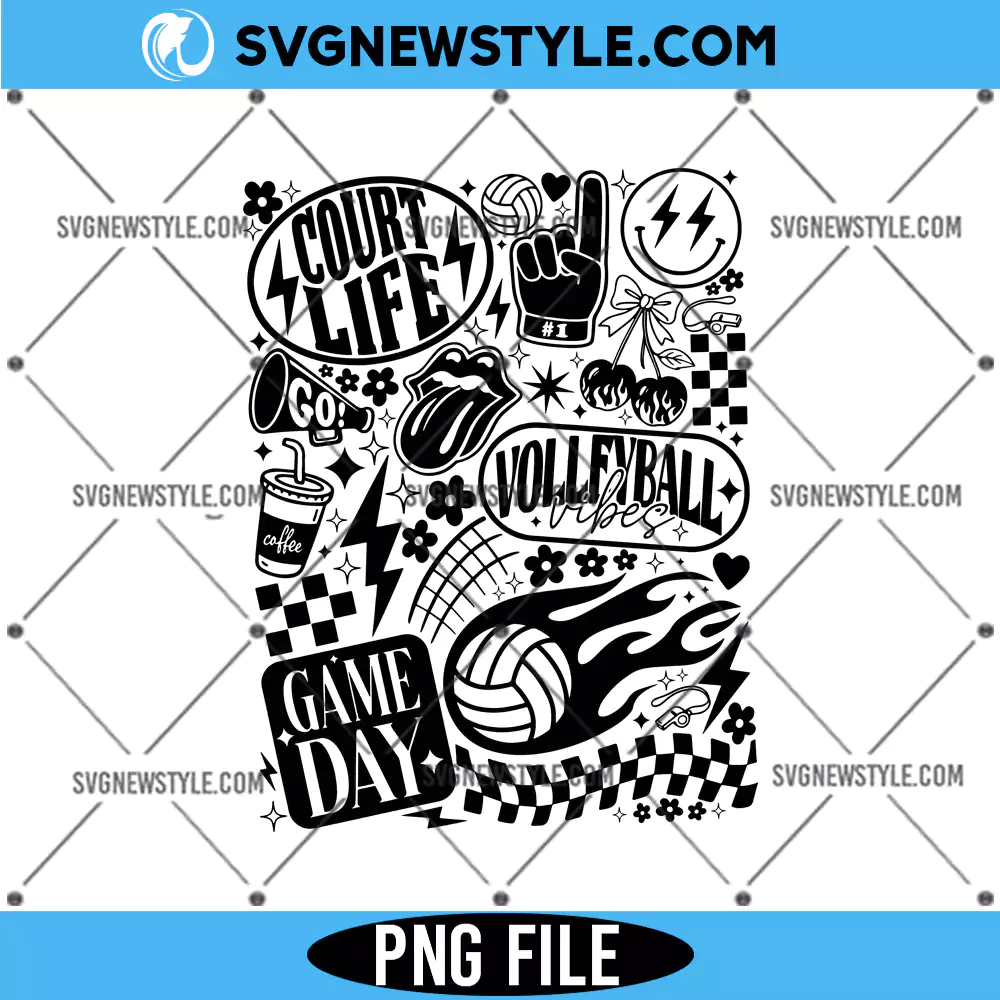 Retro Volleyball PNG, Volleyball team shirt PNG, Digital Download for Cricut 1 Retro Volleyball PNG
