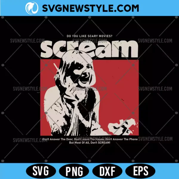 Scream Characters Vector File Scream Movie Vintage Svg, Horror Movie SVG, PNG DXF EPS Instant Download