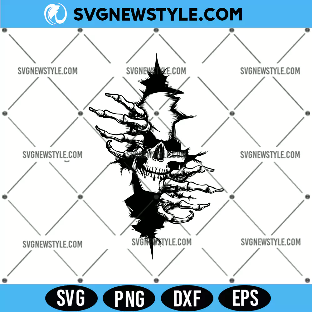 Creepy Skull Wall SVG, Halloween Skull SVG, PNG DXF EPS | Digital Download 1 Creepy Skull Wall SVG