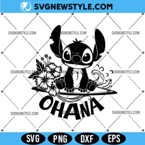 Stitch Ohana Floral Svg