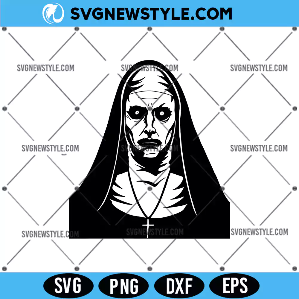 The Nun Halloween Svg, Horror Halloween Svg, PNG, DXF, EPS Instant Download 1 The Nun Halloween Svg