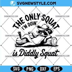 Funny Cowboy Raccoon SVG PNG