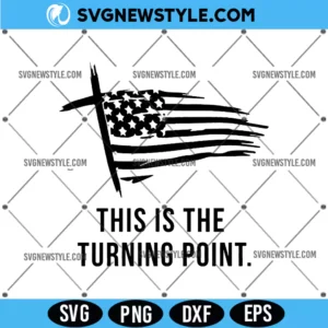 Turning Point Cross American Flag Svg