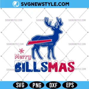 BUFFALO Christmas football Merry BILLSMAS Svg, PNG DXF EPS for Cricut & Silhouette