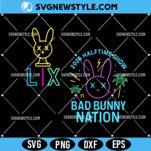 Bad Bunny Nation Neon Svg
