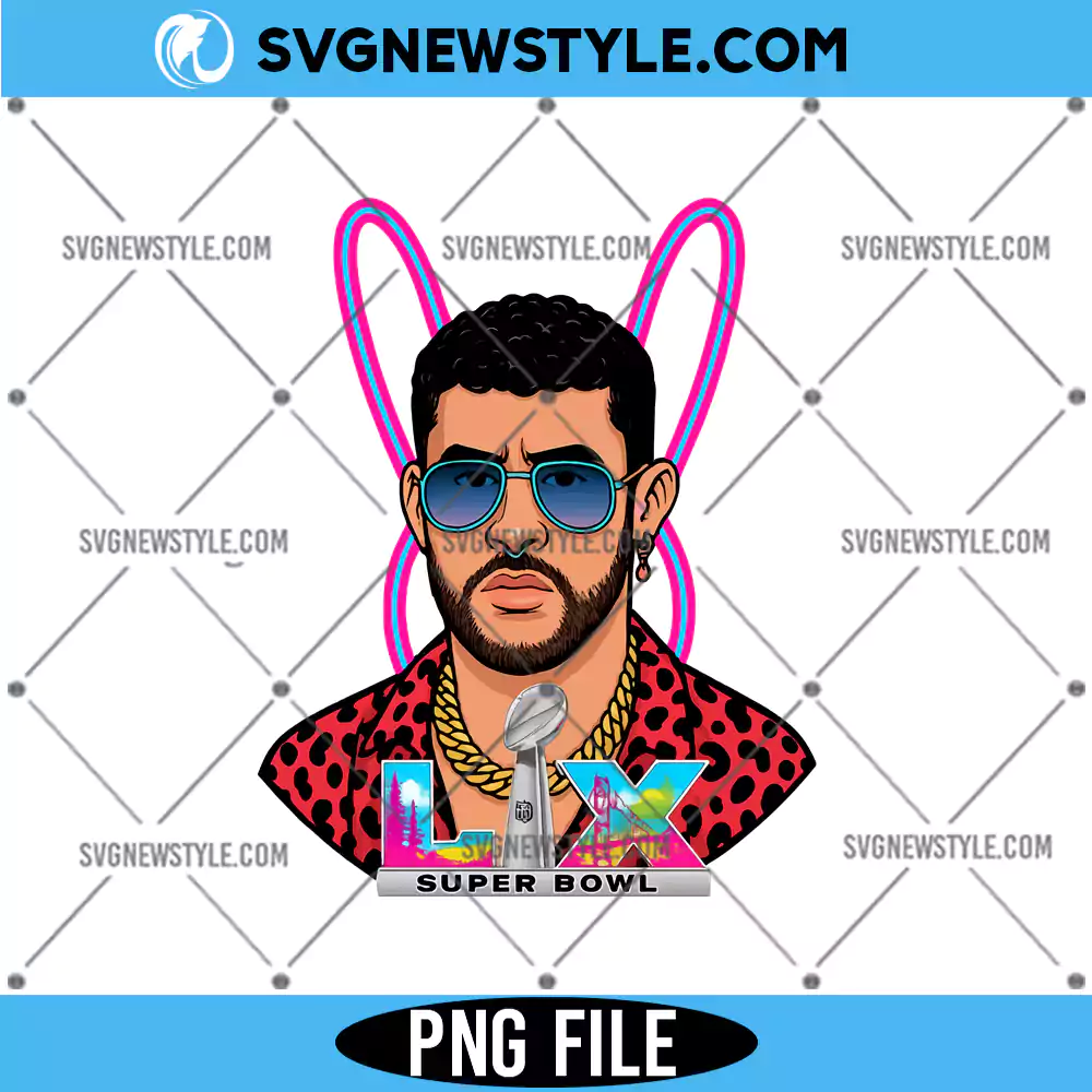 Bad Bunny Super Bowl PNG, Super Bowl Halftime Show PNG, Instant Download 1 Bad Bunny Super Bowl PNG