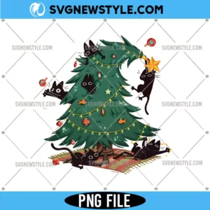 Black Cats Christmas PNG