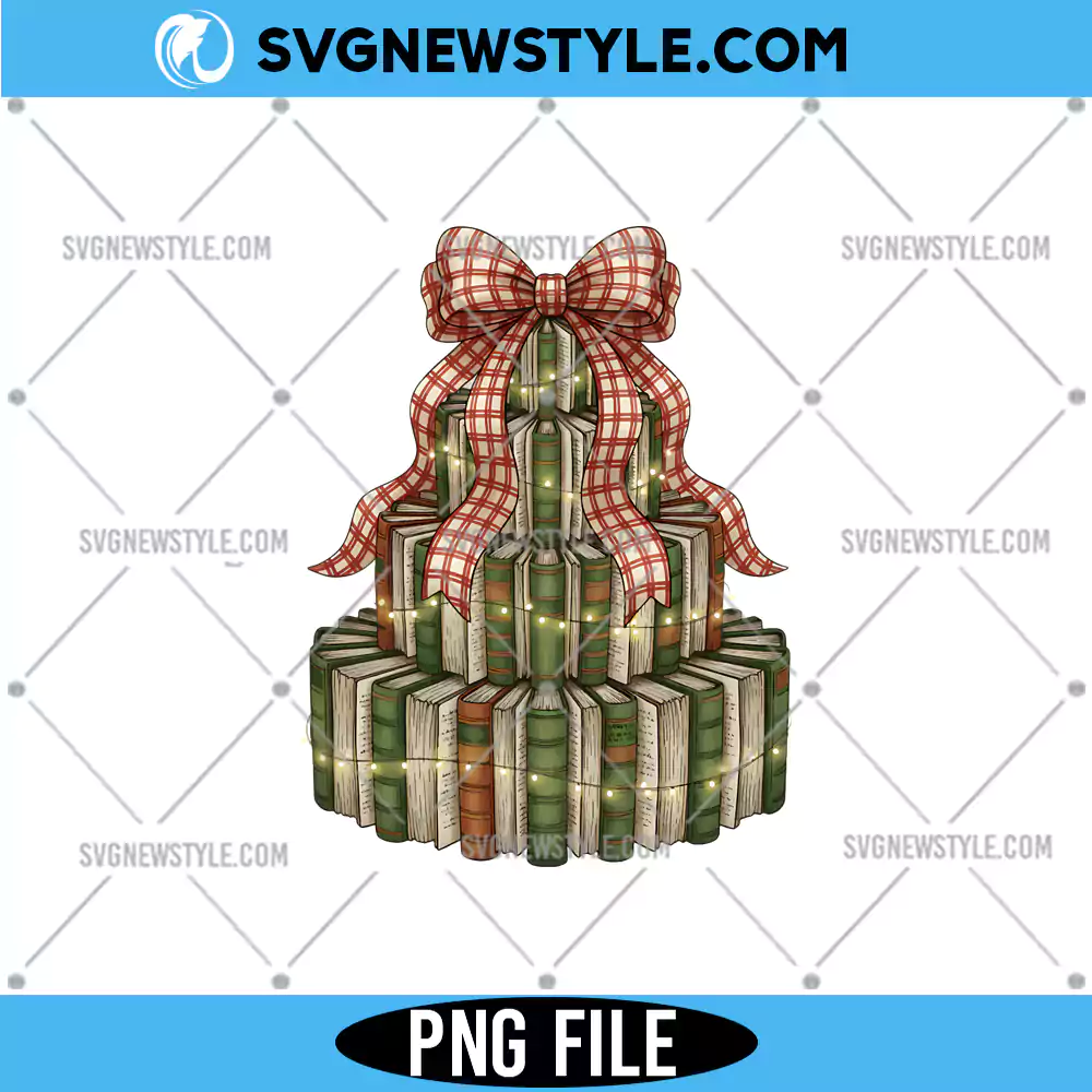 Christmas Book Tree PNG, Christmas Season Png, Digital Download 1 Christmas Book Tree PNG