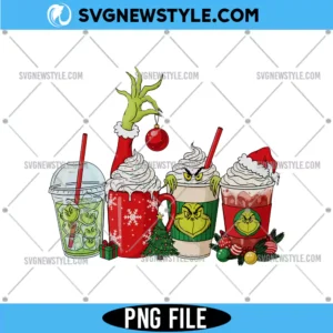 Grinch Christmas Drinks PNG, Grinch Christmas Cup PNG, Digital Download