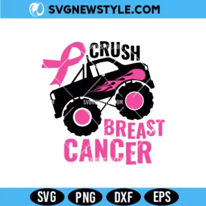 Crush Breast Cancer Monster Truck Svg