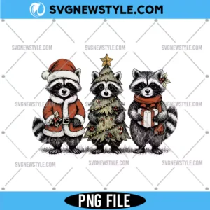 Christmas Raccoons PNG