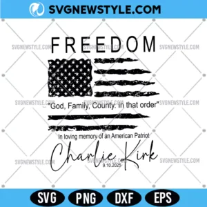 FREEDOM Charlie Kirk Svg Files