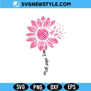 Faith Hope Love Breast Cancer Awareness SVG