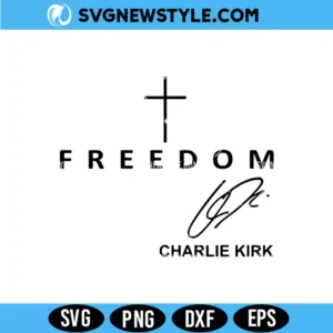 Freedom Charlie Kirk Signature Svg