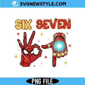 Funny Six Seven Meme Superhero PNG