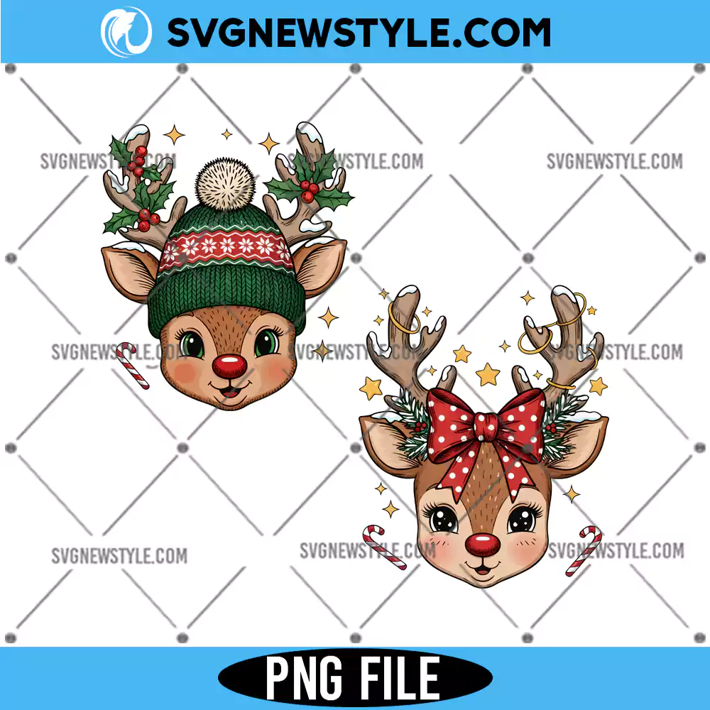 Kids Reindeer Christmas PNG, Holiday Reindeer Clipart PNG, Digital Download 1 Kids Reindeer Christmas PNG