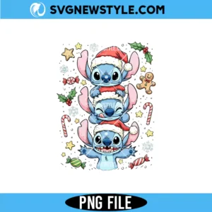 Grunge Christmas Alien Cartoon Movie Png, Merry Stitchmas Png, Digital Download