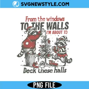 Retro Christmas Raccoon Png, Funny Christmas Png, Digital Download