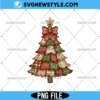 Retro Patchwork Christmas Tree Png