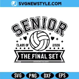 Senior Volleyball Class Of 2026 Svg